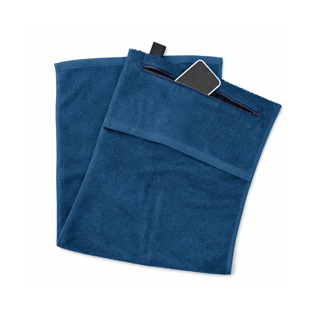 Bahmann Fitnesshandtuch mit Magnet & Reißverschlusstasche